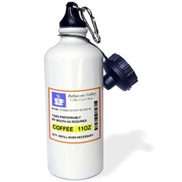 Imagem de 3dRose Medicamento divertido de café prescrito. Cafeína humorística prescrita. Garrafa de água esportiva para piada, 600 ml, multicolorida