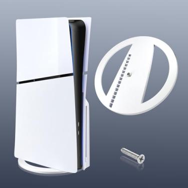 Imagem de XBERSTAR Suporte vertical para PS5 Slim Console Disc e Digital com parafuso, base de substituição para PS5 Slim Disc & Digital (Branco para PS5 Slim)