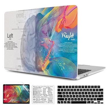 Imagem de QCzyc Capa de plástico durável compatível com MacBook Air de 15 polegadas versão 2023 2024 M3 A3114 A2941 M2 Chip com capa de teclado e adesivo de teclado Mac OS (música esquerda direita cérebro)