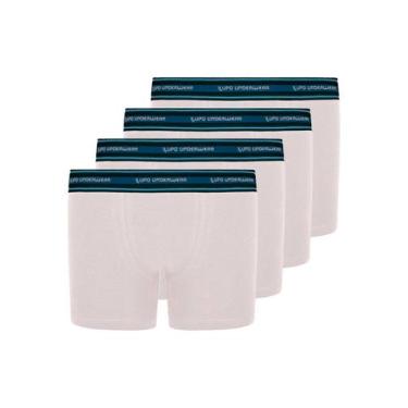 Imagem de Kit com 4 Cuecas Infantil Boxer Lupinho 141-003 - LUPO, Branco, GG