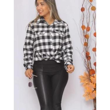 Imagem de Camisa Feminina Quadriculada manga Longa Xadrez flanelada - StilloModa