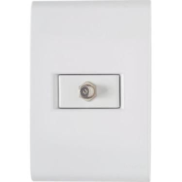 Imagem de Conjunto 4x2 com 1 Tomada TV/SAT Coaxial Tramontina Liz Branco