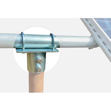 Imagem de PT Squared Trading Co. Tampa Superior do Suporte de Montagem do Conjunto de Painel Solar para Tubo de 2 "(2 3/8" Od) Ou Poste de Montagem No Solo Universal Diy