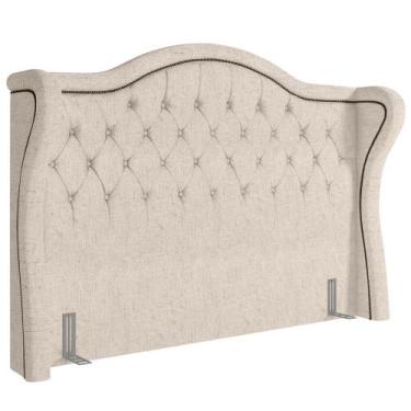Imagem de Cabeceira Cama Box Casal Queen 160cm Antibes P02 Linho Cru - Mpozenato