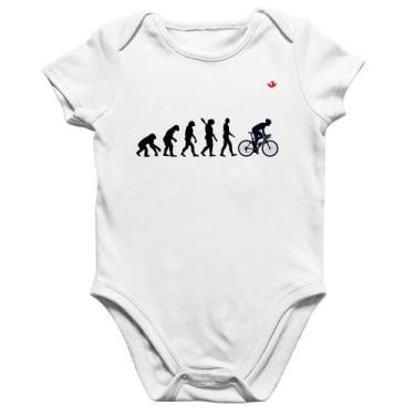 Imagem de Body Bebê Algodão Evolução do Ciclista - Foca na Moda, Branco, GG