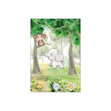 Imagem de Painel De Festa Vertical 1,50 x 2,20 - Safari Com Elefante 079 - Via C