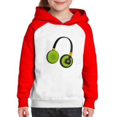 Imagem de Moletom Infantil Headphone Verde - Foca na Moda, Branco, Vermelho, 2
