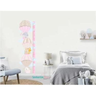 Imagem de Adesivo De Parede Régua De Crescimento Balões Animais - pinkie