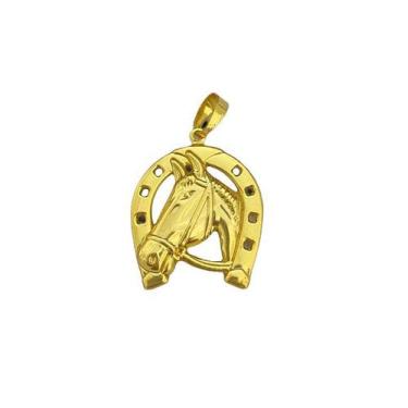 Imagem de Pingente ferradura de cavalo m - banhado a ouro 18k - ToJoia18k