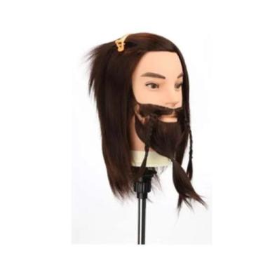 Imagem de Cabeça De Treino com Barba 100% Natural Com Suporte - A.R Variedades M