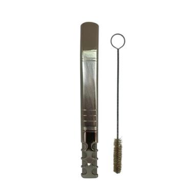 Imagem de Bomba terere recartilhada lateral 20 cm inox luxo + escova higiênica -