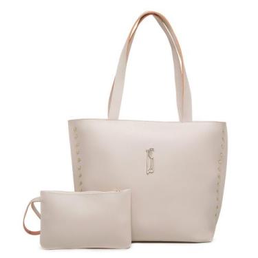 Imagem de Kit Bolsa Sacola Grande Vegas Store Com Carteira, Branco
