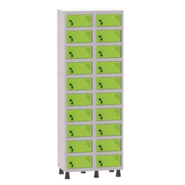 Imagem de Armário Porta Objetos de Aço 2 Vãos 20 Portas Fechadura Pandin 1,90 m 