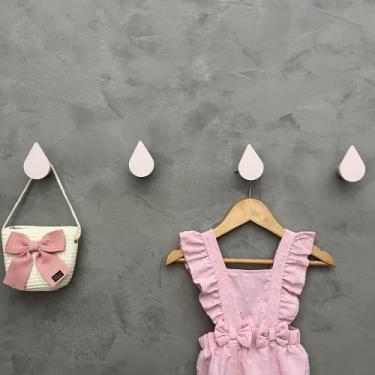 Imagem de 4 Ganchos de parede infantil menina decoração formatos rosa - Hanger D