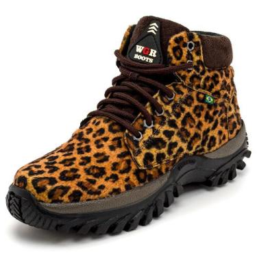 Imagem de Bota Coturno Casual HFAST Shoes Estampa Onça com Sola Tratorada, Onça,
