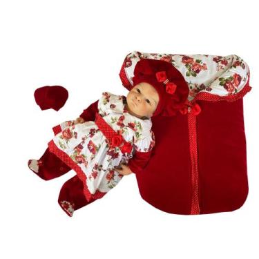 Imagem de Saída Maternidade Menina Inverno - PEQUENO ANJO, Vermelho, RN