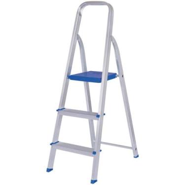 Imagem de Escada Doméstica 3 Degraus Alumínio 120KG - MOR
