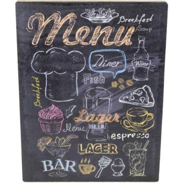 Imagem de Quadro Decorativo BLACK Menu 40X30CM - Placa Decorativa em MDF 9MM - I