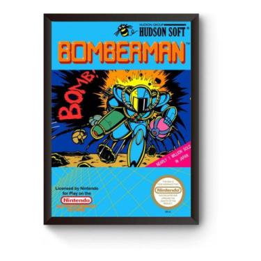 Imagem de Quadro Capa Bomber Man Nintendinho Poster Moldurado - Fanarte