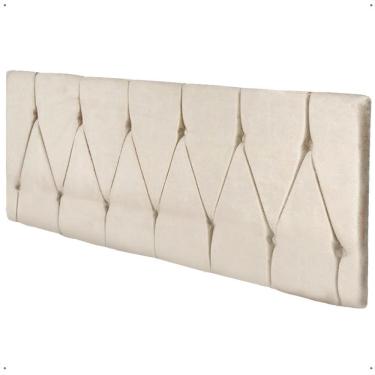 Imagem de Cabeceira Parede Capitonê Estofado Suede Cama Box Queen 1,60 Quarto Casal Decoração Retrô - Areia - RPM