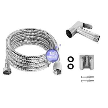 Imagem de Ducha Higiênica Metal Gatilho Mangueira 1,20 Mt Sem Registro Cromado  