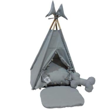 Imagem de Cabana Toca Cama  Caes E Gatos Cinza Quadrada Pet Cachorro  Gato Laváv