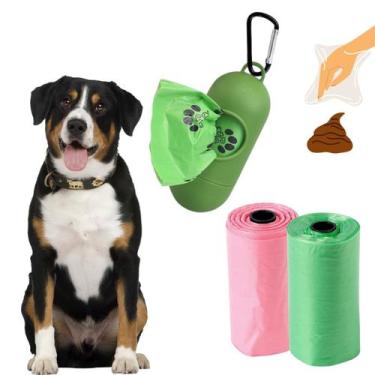 Imagem de Suporte Cata Caca Higiênico Para Fezes Cães Gatos Com 2 Rolos Refil - 