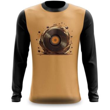 Imagem de Camiseta Manga Longa Disco de Vinil e Notas Musicais - FABRIQUETA, XG