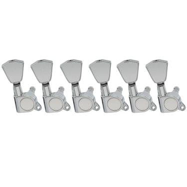 Imagem de Musiclily Pro 6 em Linha Tarraxas Blindada para Guitarra Fender Stratocaster Telecaster,Cromado com Botão Tulipa