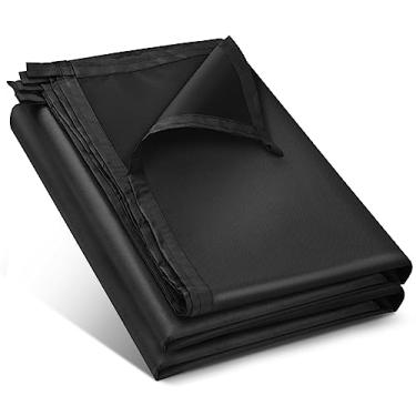 Imagem de Capa de lona preta à prova d'água para exterior: lona Oxford multiuso com laços reforça...