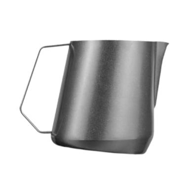 Imagem de ＫＬＫＣＭＳ Jarro de espuma, copo de espuma de café, arte latte com bico, jarro de vapor antiaderente, jarro de vapor de café expresso para cafeteria, Prateado