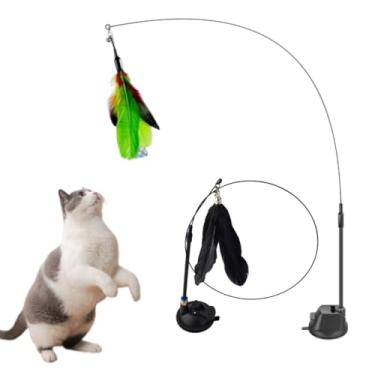 Imagem de Brinquedo Gato Varinha Pássaro Com Ventosa Fixa Chao Parede Janela