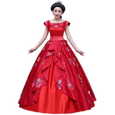 Imagem de Grand Duke Saia bordada de princesa latina de anime adulto cosplay fantasia de festa vestido de dança fantasia de Halloween Natal, Vermelho, Large