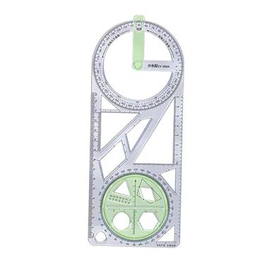 Imagem de ＡＷＨＡＯ Régua Geométrica Réguas de Desenho para Escritório Régua de Rascunho Régua Multifuncional Medição Estêncil Modelo Régua para Costura Pintura Escrita, Estilo d, Tamanho real