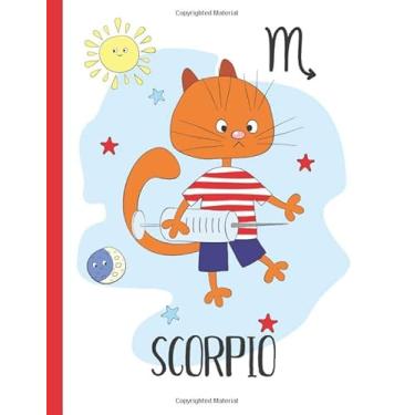 Imagem de Scorpio Journal: Astrology Gift for Kids with Wide Ruled Paper and 100 Pages - Cute Scorpio Cat