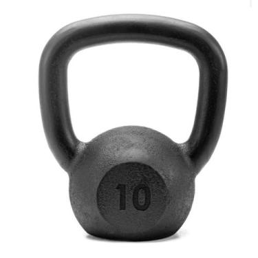 Imagem de Kettlebell 10kg Pintado Preto Treino Academia Casa Funcional - Alto Ní