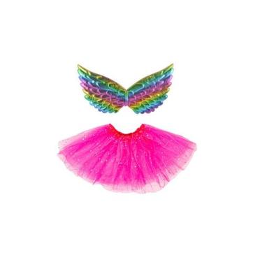 Imagem de Fantasia infantil de unicornio saia de led e asa carnaval - MC Present