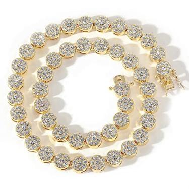 Imagem de EMESLY Corrente de elos cubanos Miami sólidos de ouro/prata (40, 46, 50, 56, 61, 76 cm); pulseira hip hop (comprimento de 20 cm) para homens e mulheres; joia perfeita para presente brilhante, 22.0