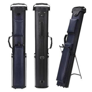 Imagem de Oztwel Estojo para Taco de Sinuca 2X4, Estojo Rígido para Taco de Sinuca, Estojo para Taco de Bilhar com Suporte, Acessórios de Bilhar Comporta 2 Pontas de Taco E 4 Hastes de Taco (Preto + Azul)