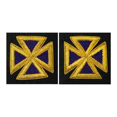 Imagem de Sobretudo de Cavaleiros Templários Maçônicos Passado Grande Comandante Manga Patch Cruz (Par) – Bordado à mão