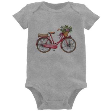 Imagem de Body Bebê Bicicleta Vintage Romântica - Foca na Moda, Cinza, GG