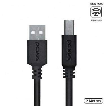 Imagem de Cabo para impressora usb a 2.0 macho para usb b 2.0 macho 28awg puro c