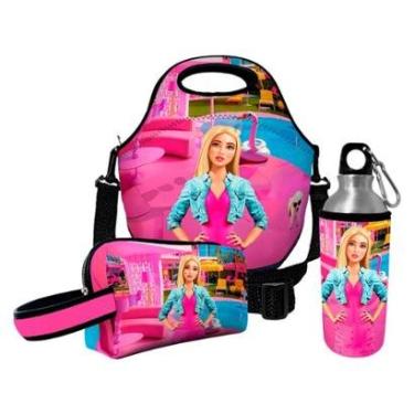 Imagem de Kit Escolar Infantil Lancheira Térmica + Necessaire Plus + Squeeze de Alumínio – ISOPRENE – Me-Unissex