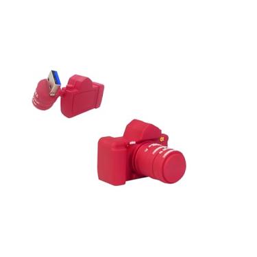 Imagem de Ecoodisk Pen drive USB 3.0 de 128 GB com desenho animado novidade para câmera pendrive de borracha de silicone vermelho