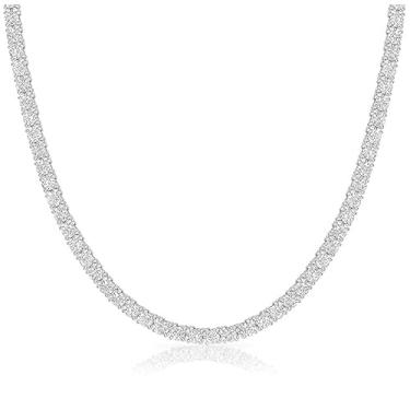 Imagem de michooyel Colar de tênis masculino com corrente de tênis para homens e mulheres, colar de diamantes gelados, cravação de garras 5A, pedras de zircônia cúbica, joia moderna de 3 mm, 4 mm, 5 mm, 5 mm, 55 mm, 55 mm, 66 cm