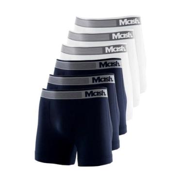 Imagem de Kit com 6 Cuecas Boxer Mash 710.01 Colorido, Azul marinho, M