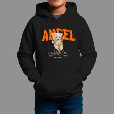 Imagem de Moletom Canguru Infanto Juvenil Algodão Moda De Rua Tecido Macio Angel