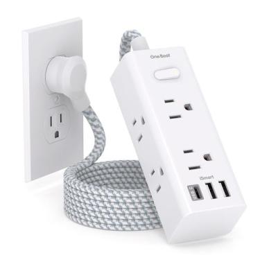 Imagem de Protetor de Surtos Power Strip One Beat - 6 Tomadas e 3 Portas USB