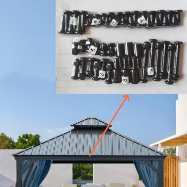 Imagem de Endark Gazebo para churrasqueira ao ar livre de 2,5 m x 1,8 m com duas prateleiras de metal, cobertura rígida permanente para área externa para pátio, jardim, quintal e peças de reposição universais