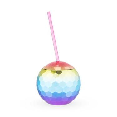 Imagem de Blush Copos Rainbow Disco Ball para bebidas, 1 unidade (pacote com 1), sortidos